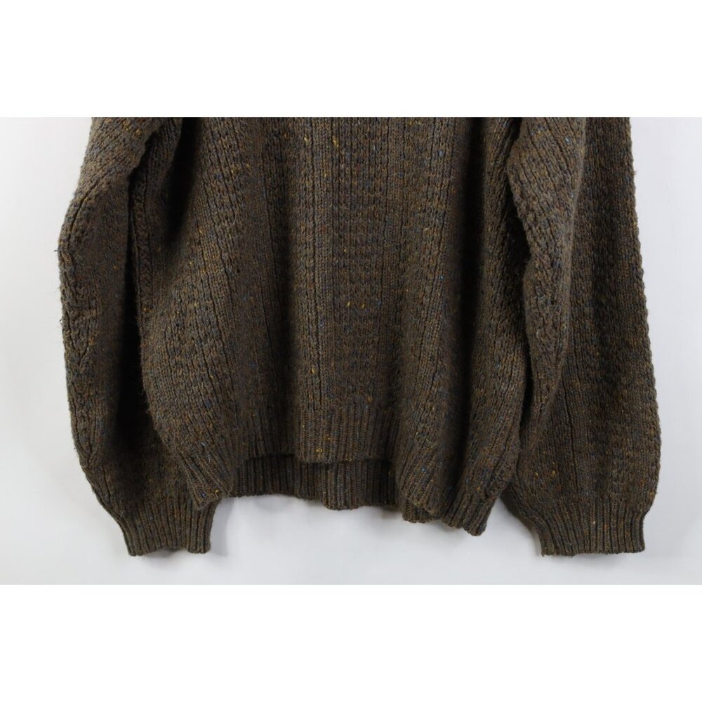 Vintage 90s Streetwear Mens Large Wool Blend Chunky Cable Knit Fisherman Sweater - Picture 10 of 10